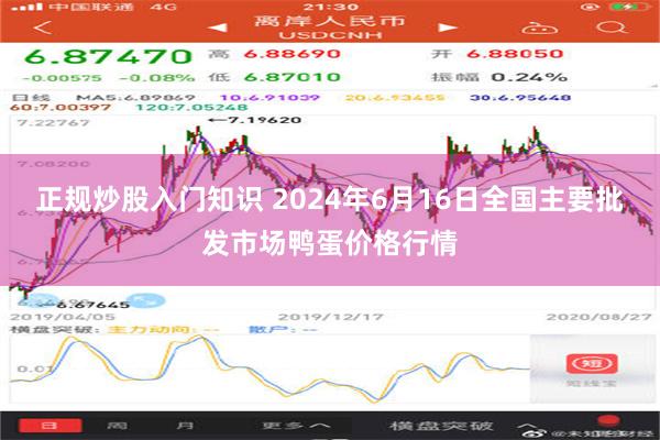 正规炒股入门知识 2024年6月16日全国主要批发市场鸭蛋价格行情